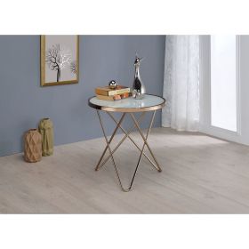 Valora End Table in Champagne & Frosted Glass