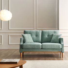 Living Space sofa 2 seater ; Loveseat With Waterproof Fabric Baby Blue; USB Charge (Color: as Pic)