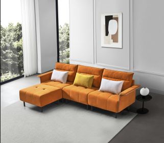 HQ-280 Sofa Couch, Mid-Century Tufted Love Seat for Living Room (Color: Orange)