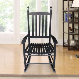 wooden porch rocker chair BLACK (Color: Black, Material: Wood)