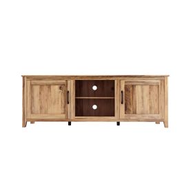 WESOME TV Stand Storage Media Console Entertainment Center; Tradition Black (Color: Light Brown)