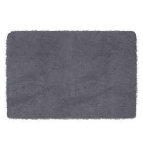 Fluffy Bedroom Rug 4' x 2.6' Anti-Skid Shaggy Area Rug Decorative Floor Carpet Mat (Color: gray)